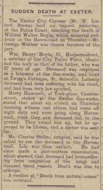 Report of inquest, 